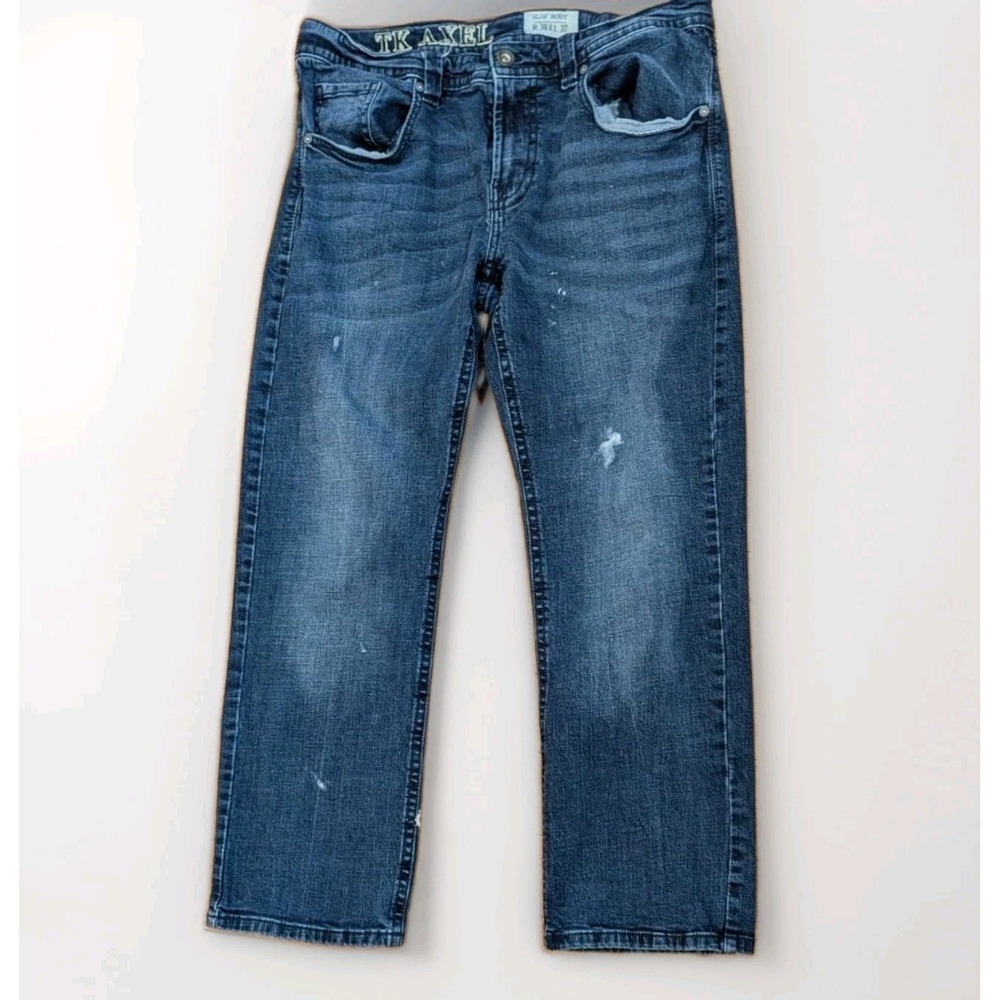 Y2K TK Axel Slim Boot Jeans Men's 36x32‎ Dark Wash Stretch Western Grunge USA